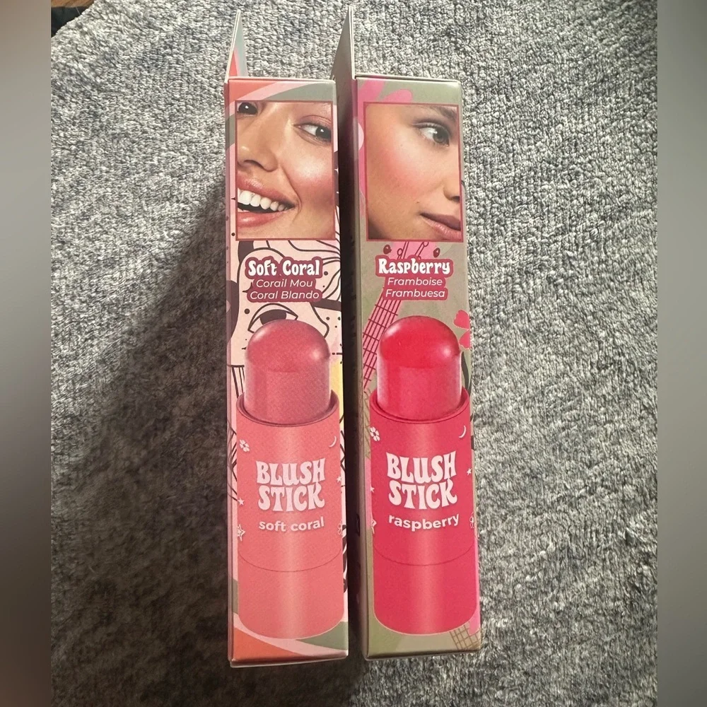 Ioni Glampalooza Swipe n Go Blush Stick ×2 Raspberry and Soft Coral NEW